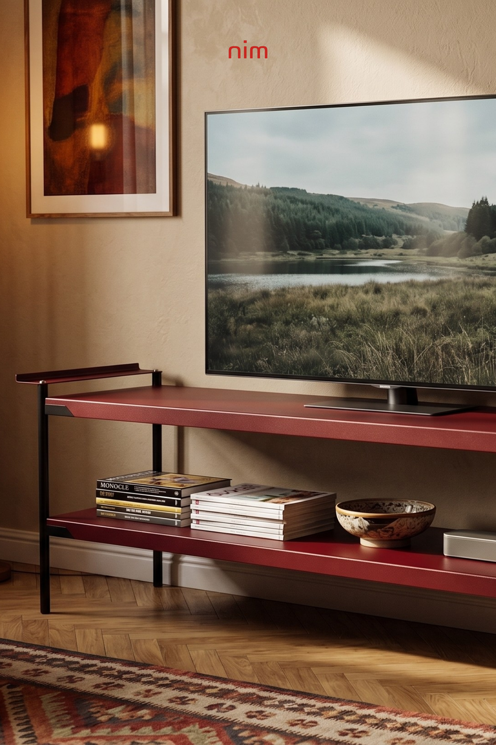 Nim Lucid Endüstriyel Metal TV Ünitesi - 140 X 42 X 46 cm