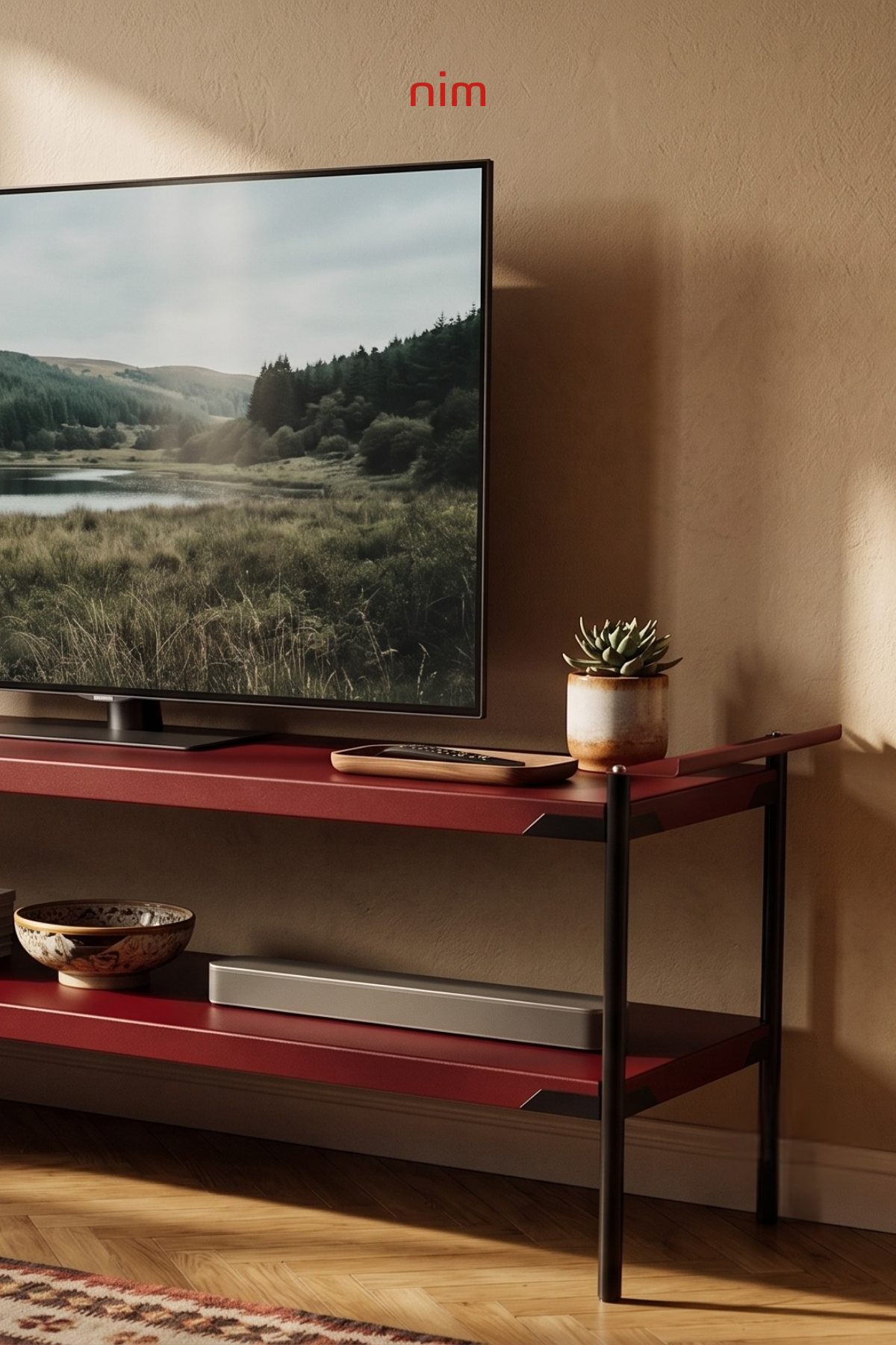 Nim Lucid Endüstriyel Metal TV Ünitesi - 140 X 42 X 46 cm