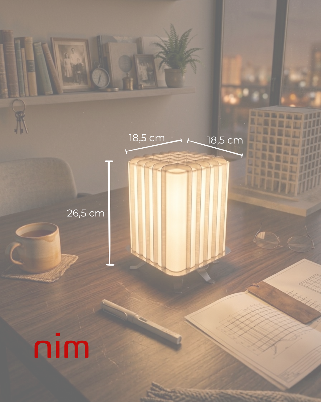 Nim Grid | Endüstriyel Tasarım Modüler Masa Lambası / Gece Lambası