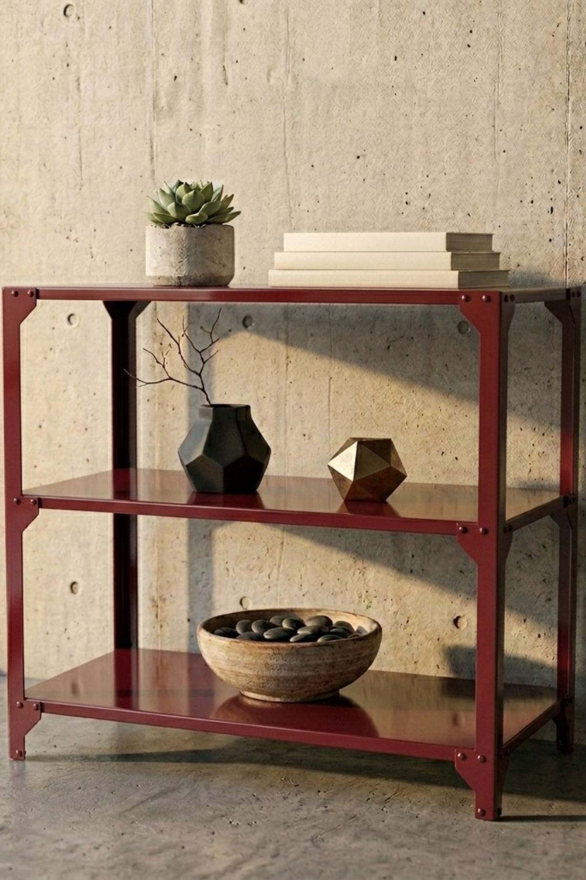 Nim Metal Mono | Base L - 3 Raflı Endüstriyel Metal Depolama Ünitesi (80x80x40 cm)