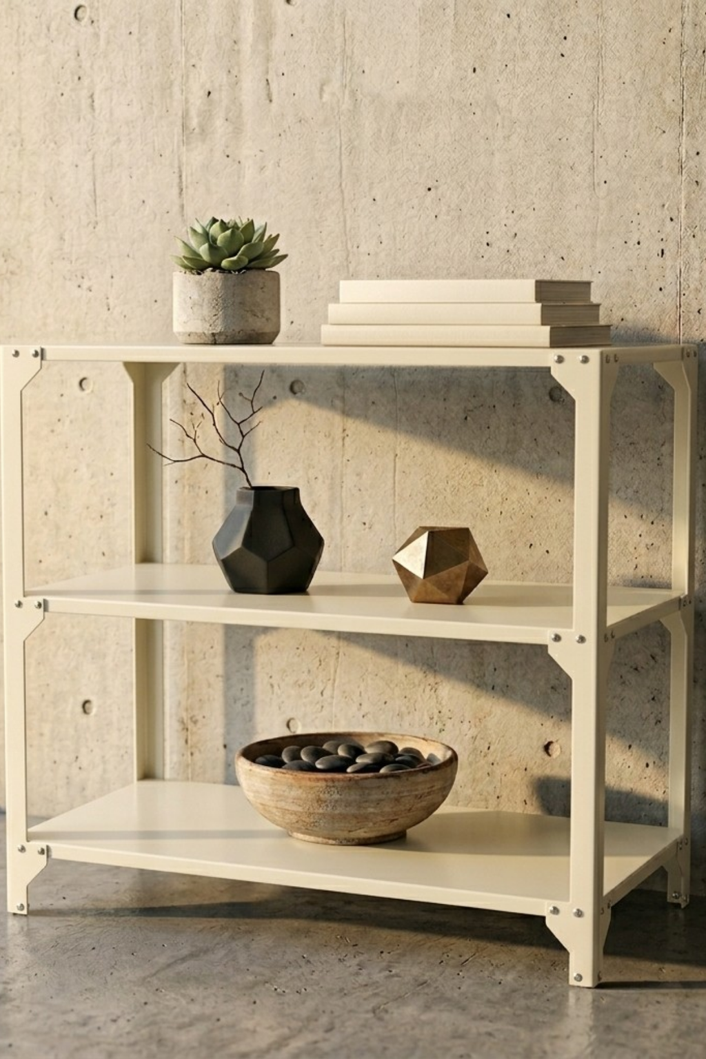 Nim Metal Mono | Base L - 3 Raflı Endüstriyel Metal Depolama Ünitesi (80x80x40 cm)
