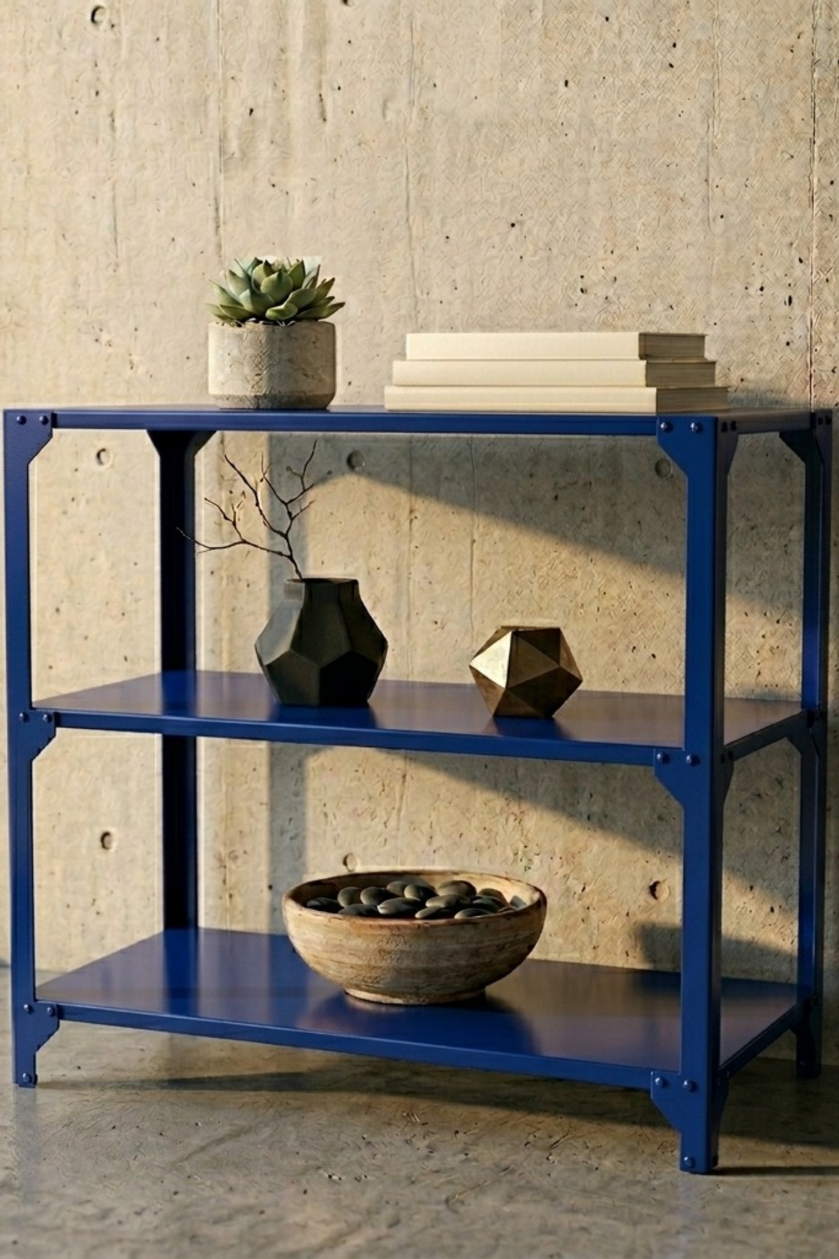 Nim Metal Mono | Base L - 3 Raflı Endüstriyel Metal Depolama Ünitesi (80x80x40 cm)